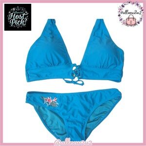 New Vigoss Vibrant Blue Lace-Up Bikini Set Size M / L